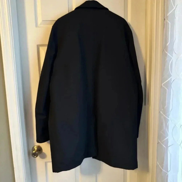 JOSEPH ABBOUD MENS BLACK TRENCH COAT JACKET SUIT OVERCOAT SIZE 46 L WINTER - Picture 4 of 8